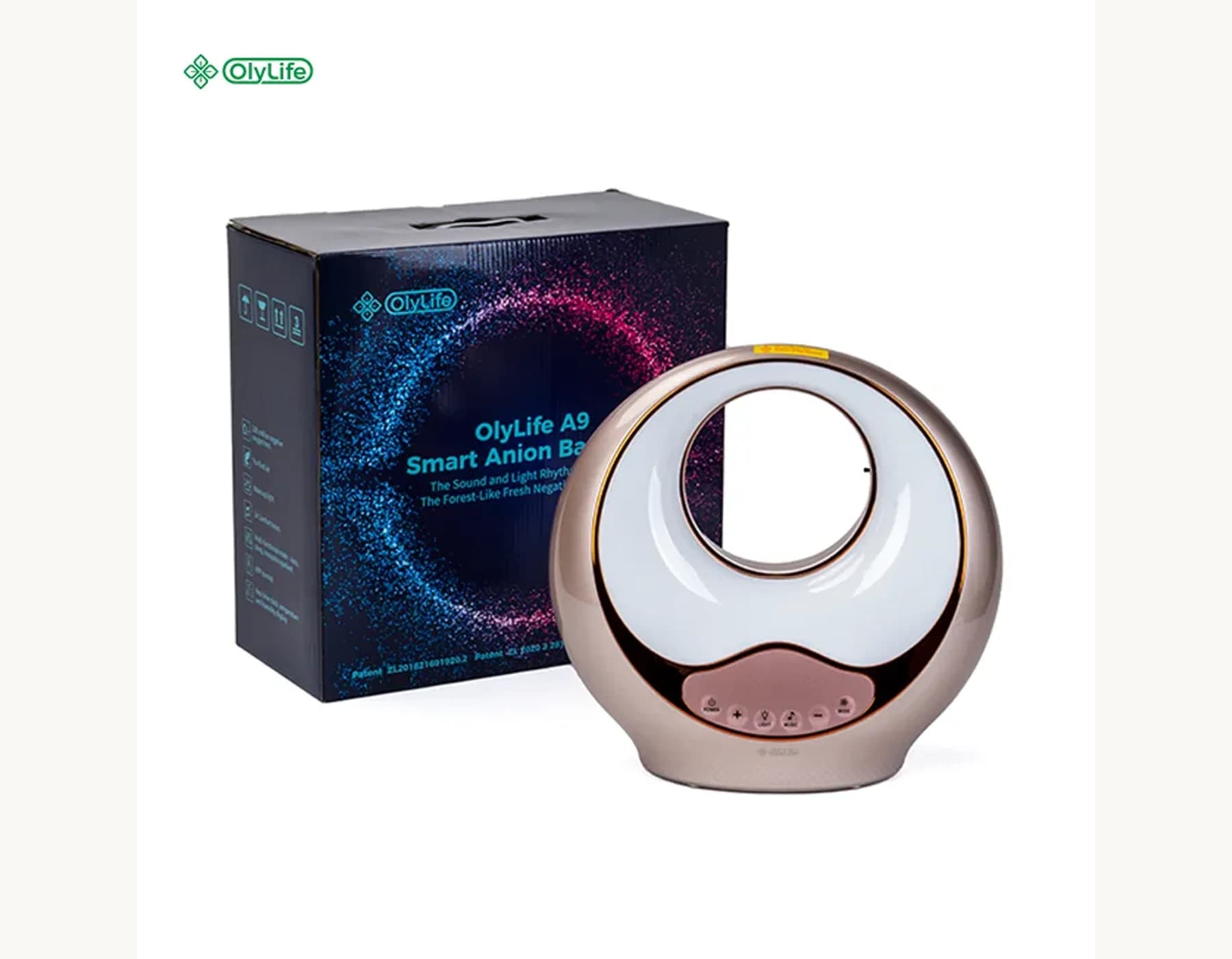 OlyLife A9 Smart Anion BamaAir air purifier with box